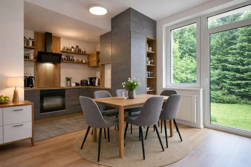 Obývací pokoj s designovým nábytkem — apartmán A.2 — apartmán A.2