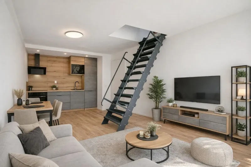 Obývací pokoj večer — apartmán A.5 — apartmán A.5