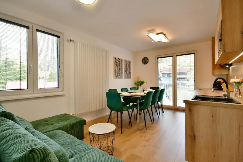 Koupelna s přírodními materiály — apartmán A.6 — apartmán A.6